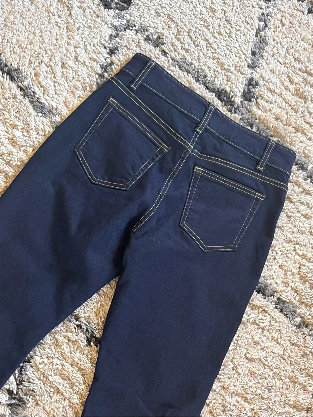 Michael Kors Dark Wash High Rise Flare Jeans Front Patch Pockets Size 8